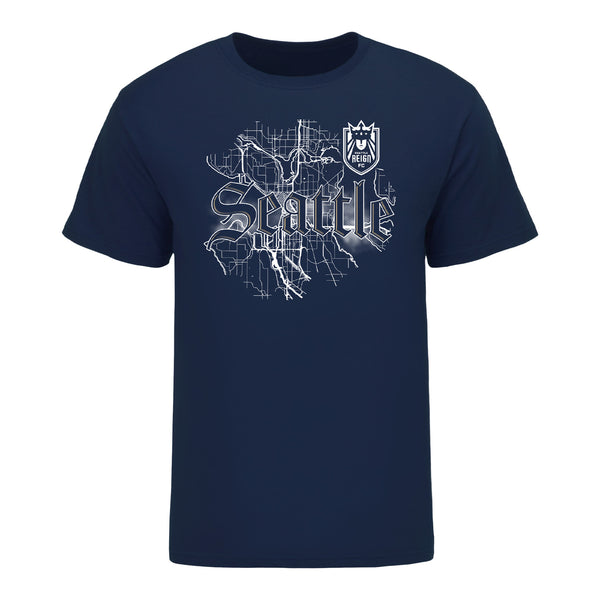 Unisex Seattle Reign Map Navy Tee