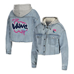 Women's San Diego Wave WEAR Cropped Denim Jacket - Front View