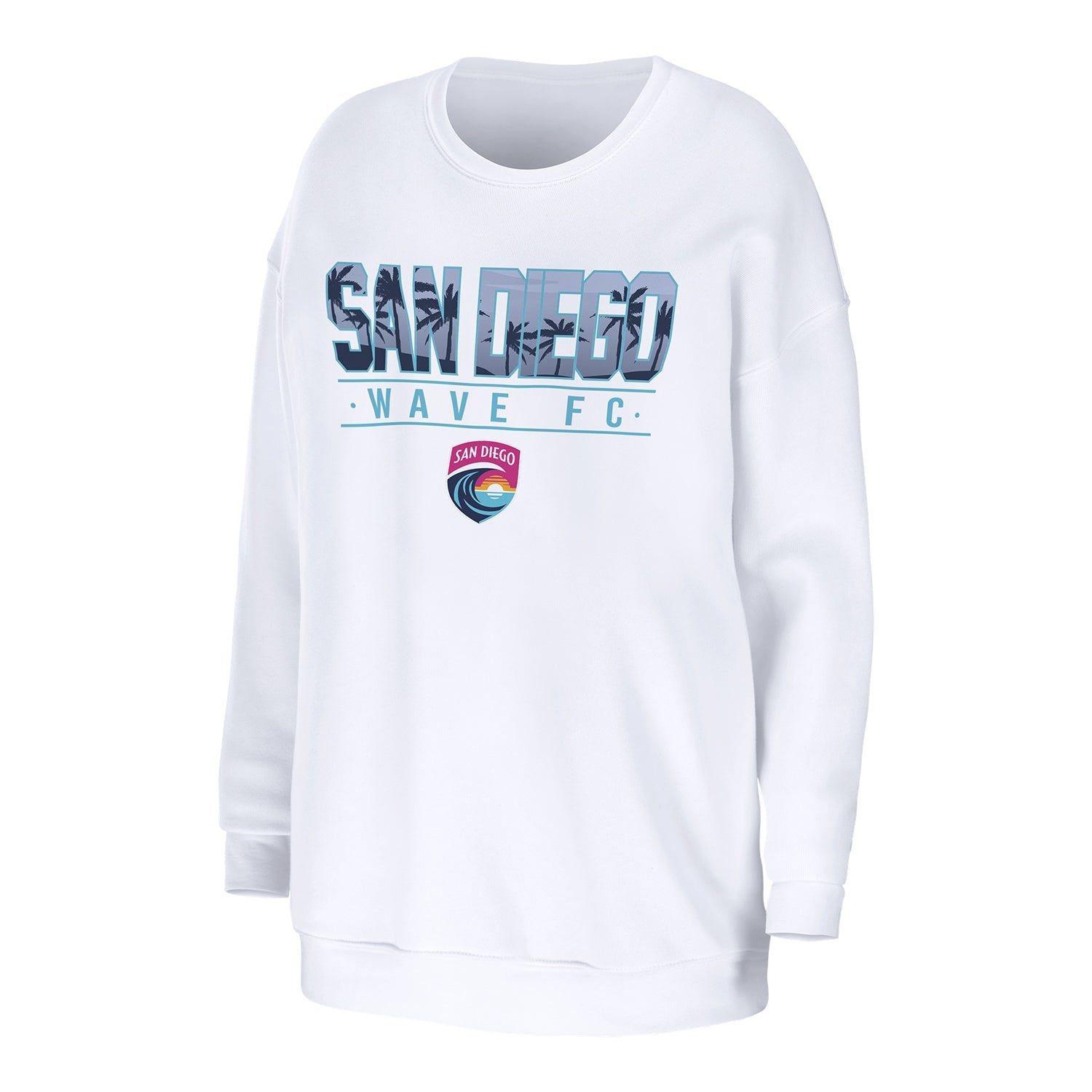 Women's San Diego Wave WEAR White Crewneck - Front View