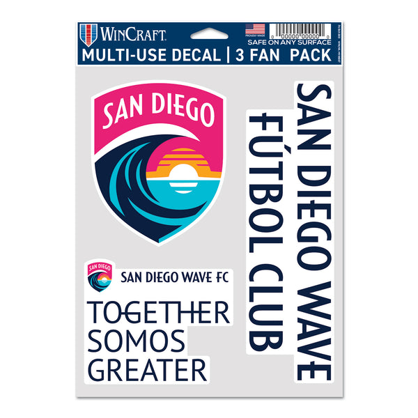 WinCraft San Diego Wave 3-Pack Stickers - Front View