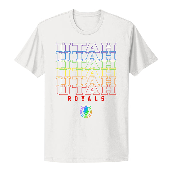 Unisex Utah Royals Pride Repeat White Tee - Front View