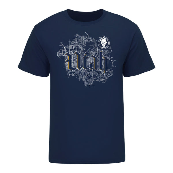 Unisex Utah Royals Map Navy Tee