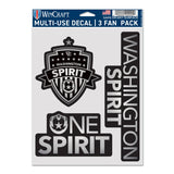 WinCraft Washington Spirit 3-Pack Stickers - Front View