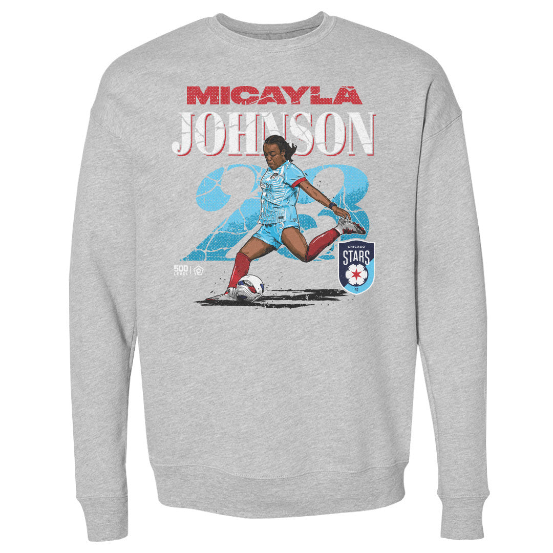 Unisex Chicago Stars Micayla Johnson Cracked Number Crewneck Sweatshirt