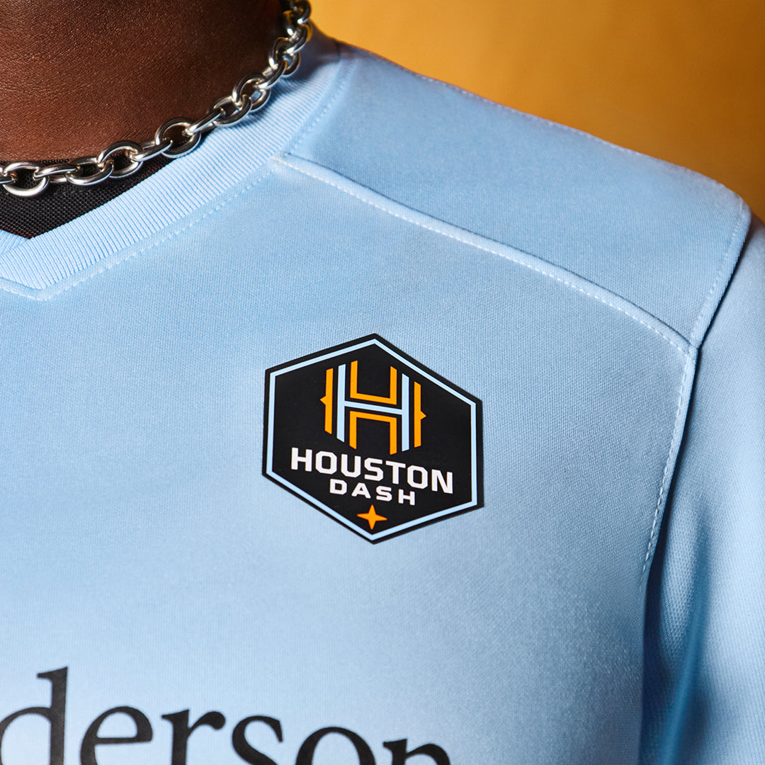 Women's Nike 2024 Houston Dash Secondary Space City Blue Replica Jersey - Houston Dash Logo Close-up