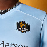 Women's Nike 2024 Houston Dash Secondary Space City Blue Replica Jersey - Houston Dash Logo Close-up