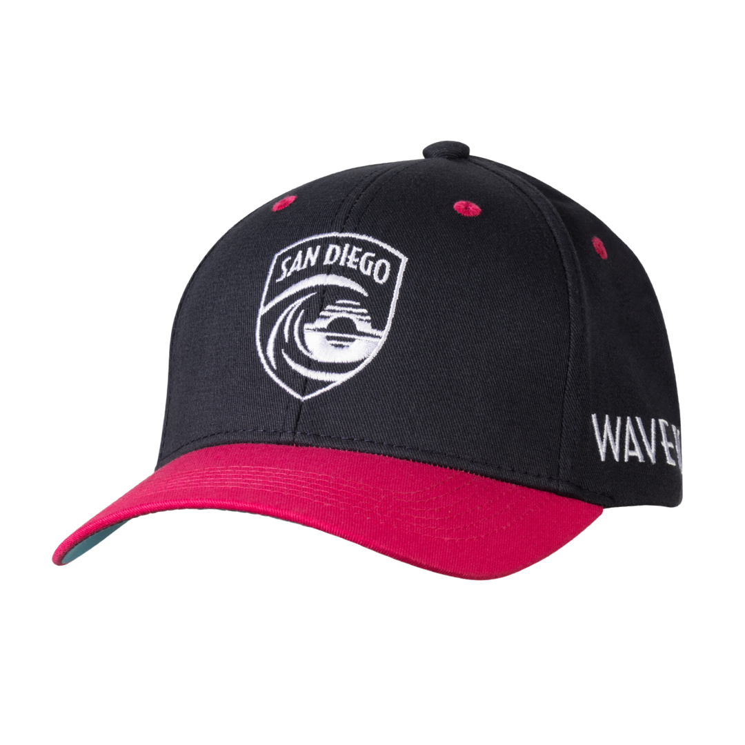 San Diego Wave FC Navy Baseball Cap with Pink Brim and FC Crest Patch NWSL san diego fc ] retro snapback – Official League main image 4