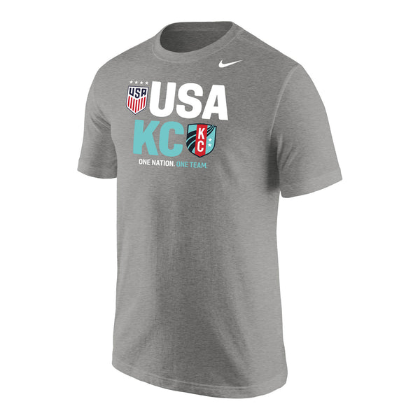 Men's Nike KC Current x USWNT Grey Tee - Front View
