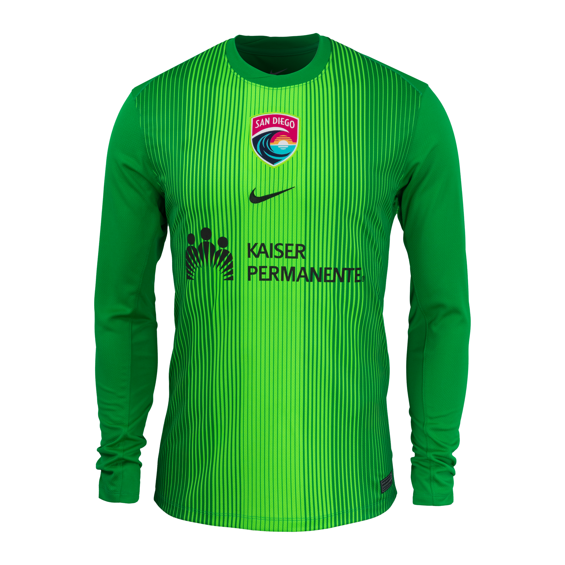 Unisex San Diego Wave Nike Green 2025 Replica Goalkeeper Jersey