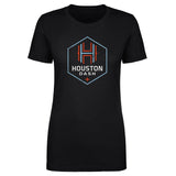 Women's Houston Dash Black Vintage Primary Logo Tee