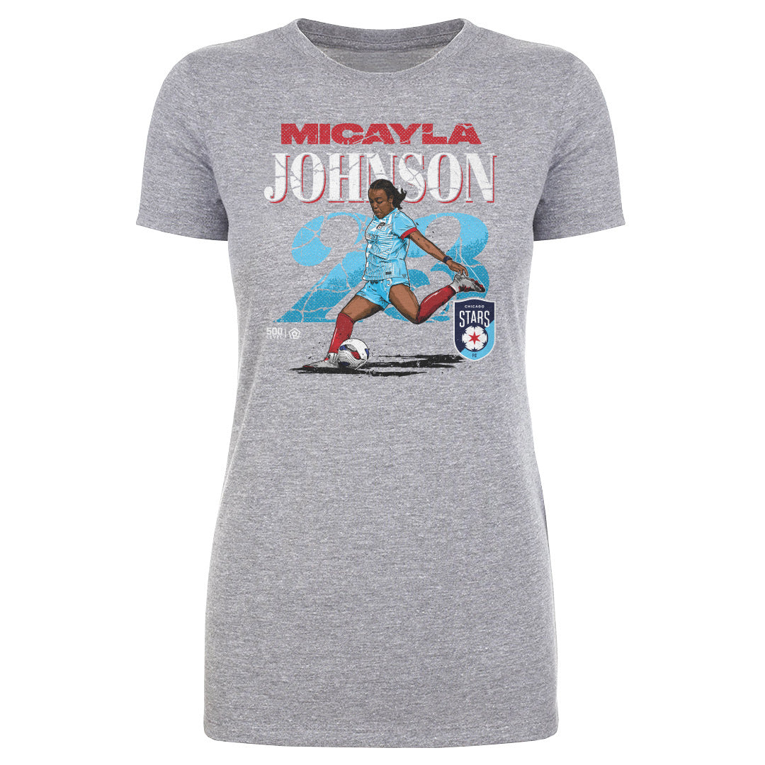 Women's Chicago Stars Micayla Johnson Cracked Number Tee