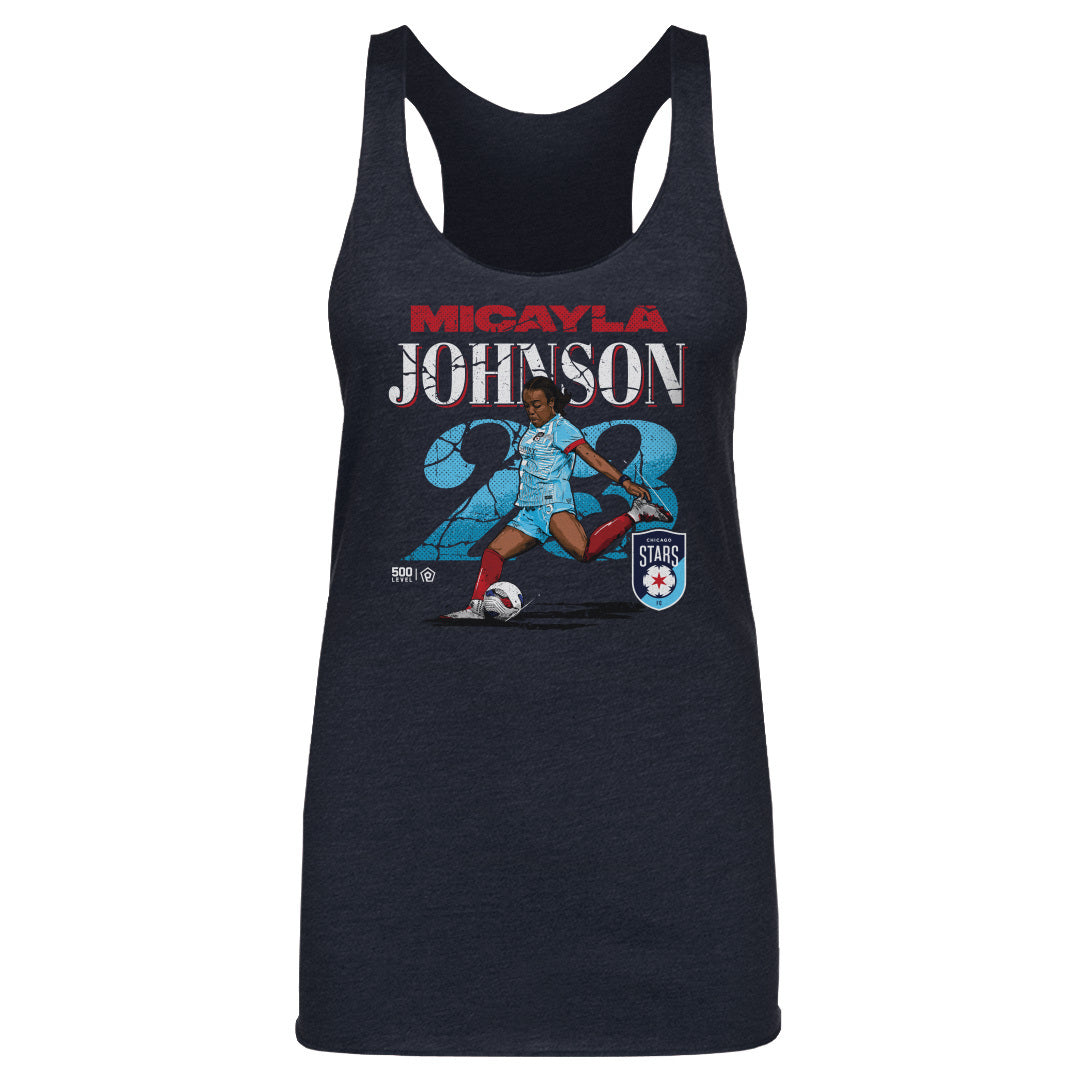 Women's Chicago Stars Micayla Johnson Cracked Number Tank