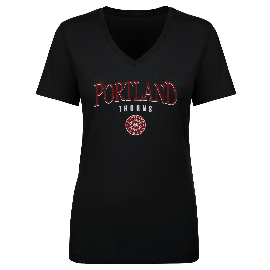 Women's Portland Thorns Arched Wordmark V-Neck Tee