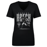 Women's Washington Spirit Black Ashley Hatch Bitmap V-Neck Tee