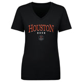 Women's Houston Dash Black Arched Wordmark V-Neck Tee