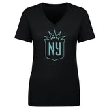 Women's NJ/NY Gotham FC Black Vintage Primary Logo V-Neck Tee