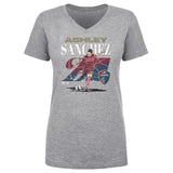 Women's North Carolina Courage Ashley Sanchez Cracked Number V-Neck Tee