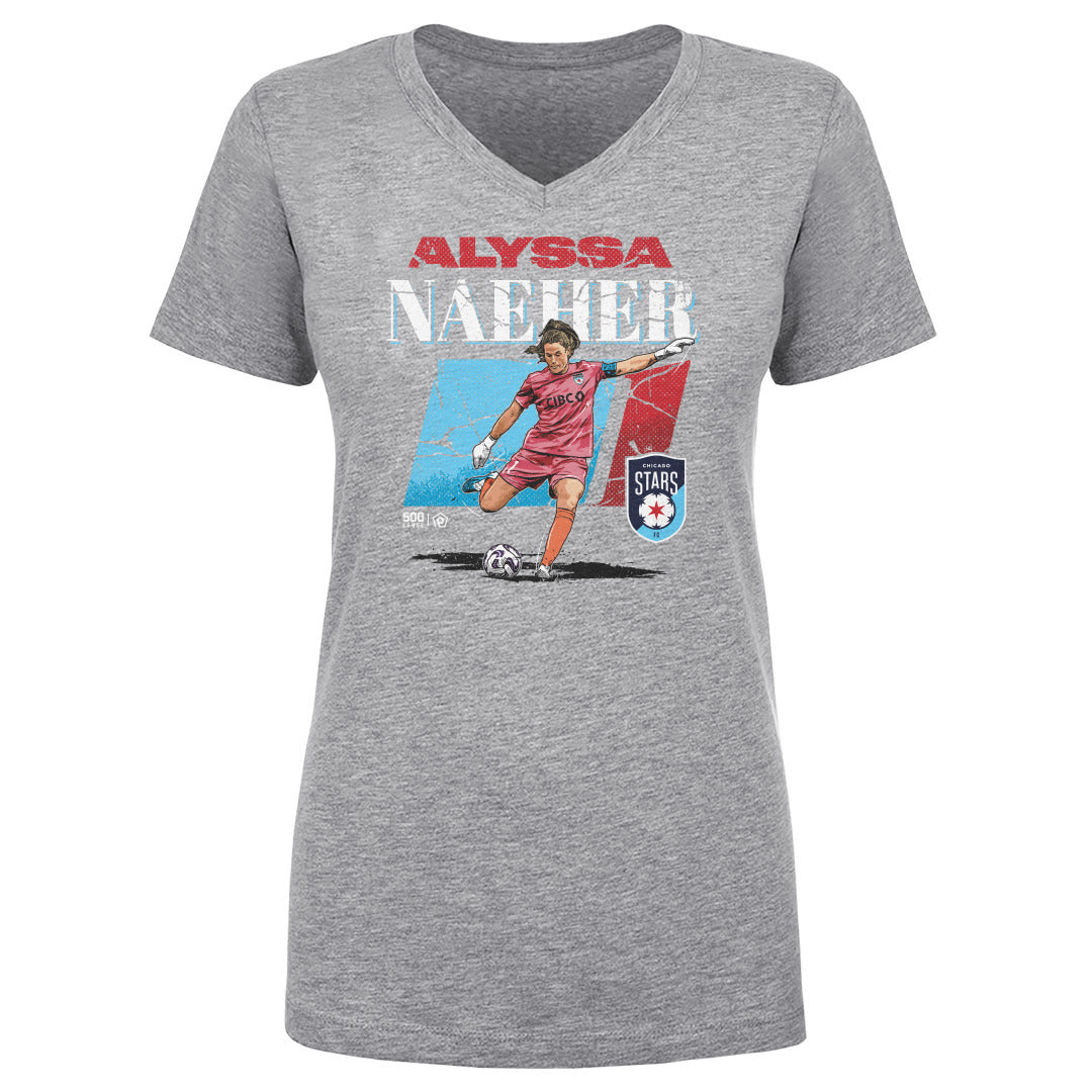 Women's Chicago Stars Alyssa Naeher Cracked Number V-Neck Tee