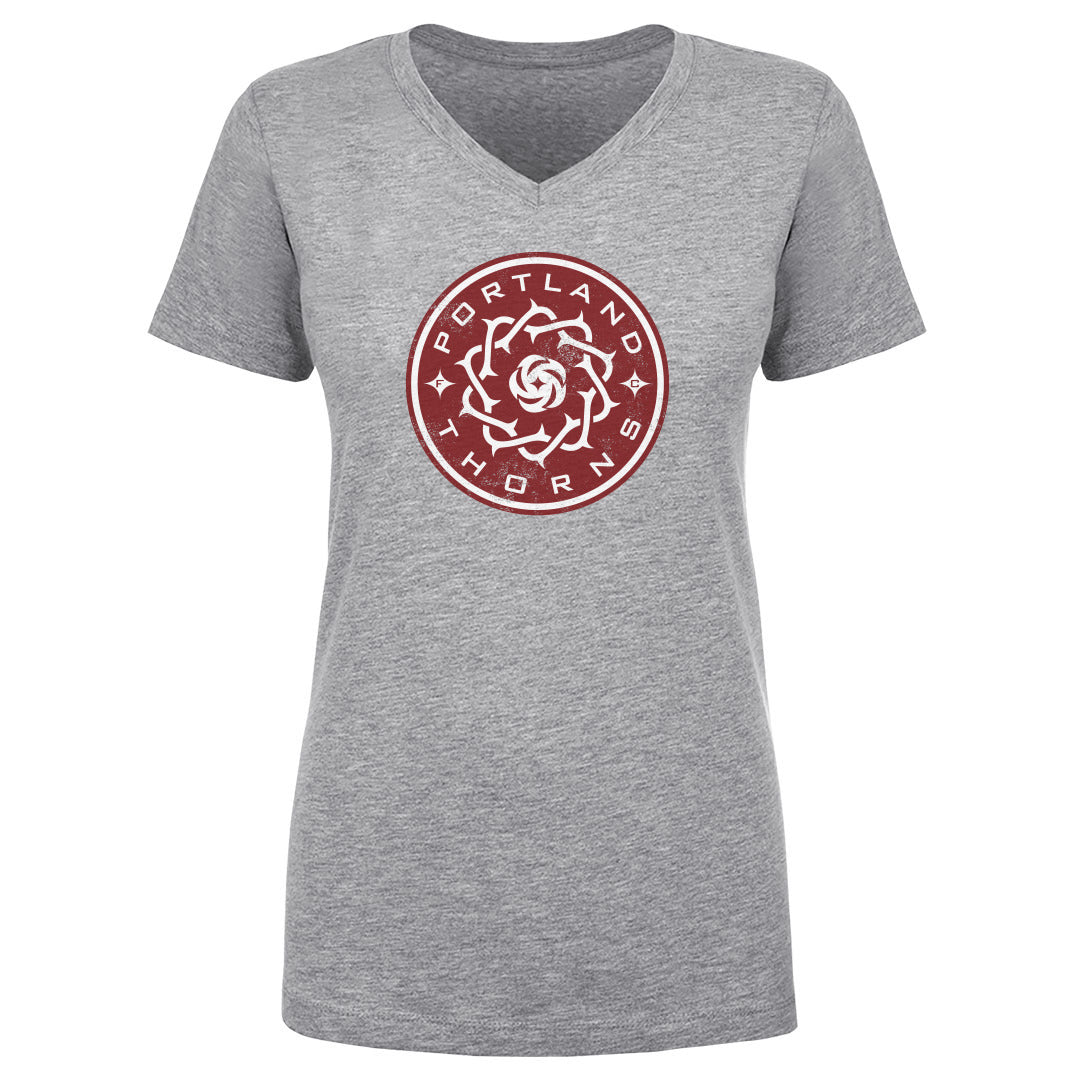 Women's Portland Thorns Vintage Primary Logo V-Neck Tee