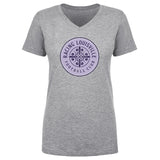 Women's Racing Louisville Black Vintage Primary Logo V-Neck Tee