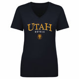 Women's Utah Royals Arched Wordmark Navy V-Neck Tee