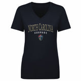 Women's NC Courage Navy Arched Wordmark V-Neck Tee