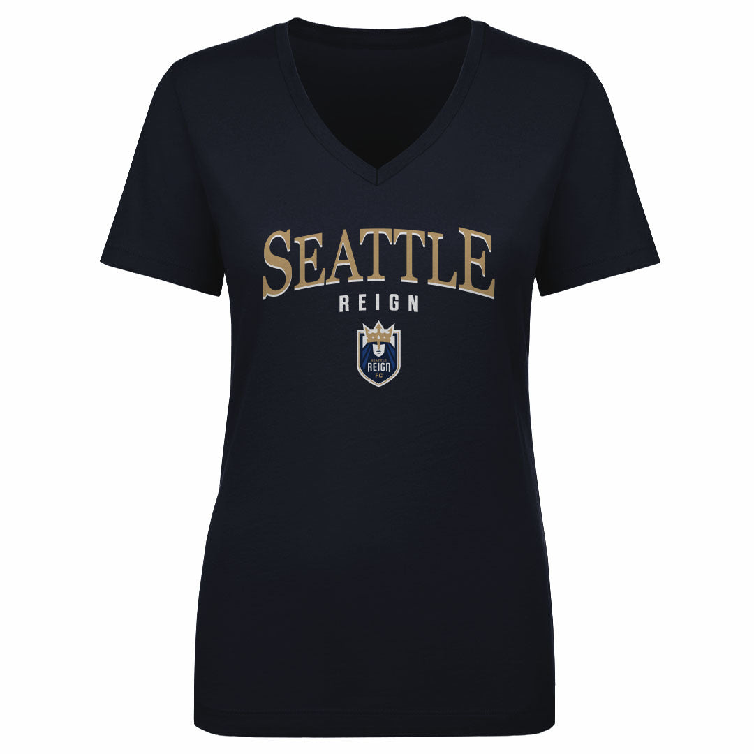 Women's Seattle Reign FC Arched Wordmark V-Neck Tee