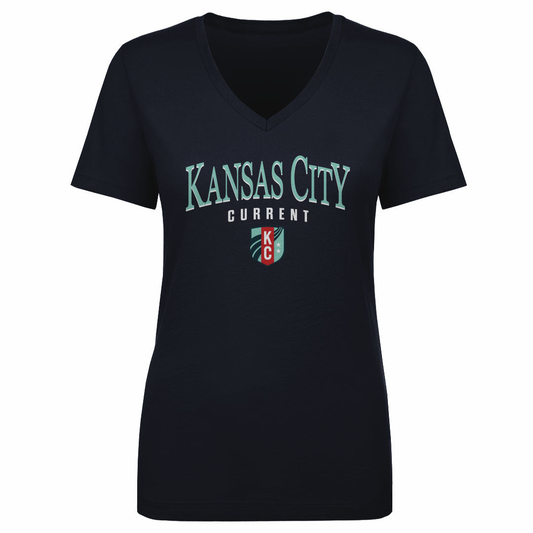 Women's KC Current Arched Wordmark V-Neck Tee