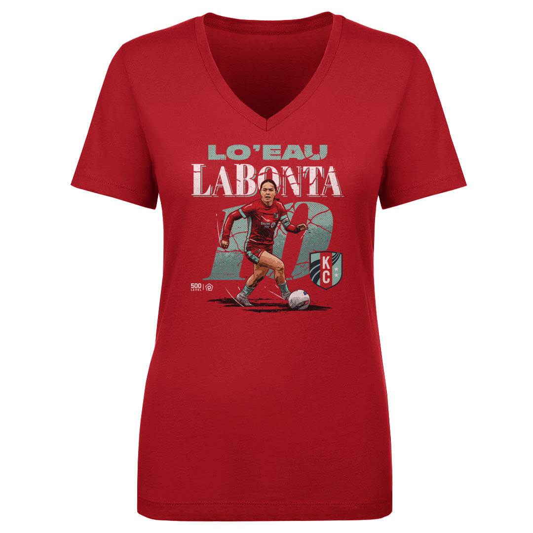 Women's KC Current Lo'eau LaBonta Cracked Number V-Neck Tee