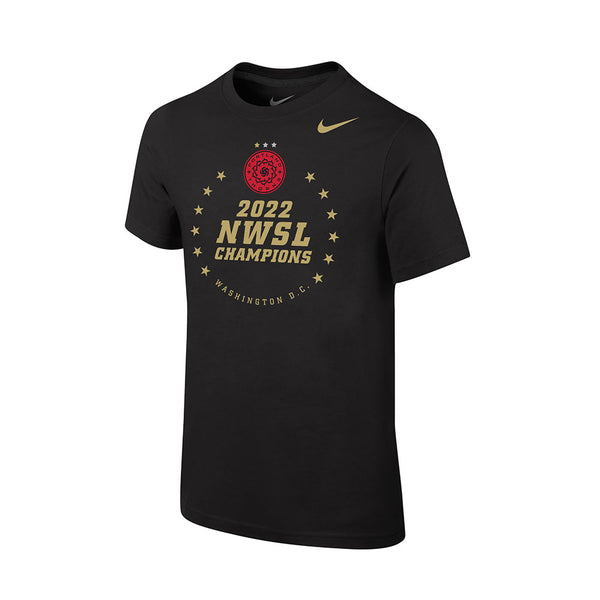 2022 NWSL Champion Youth Tee - Portland in Black - Front View