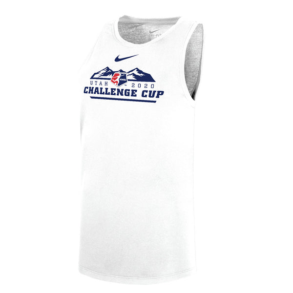 Challenge Cup Women's Dri-Fit Cotton Tank in White - Front View