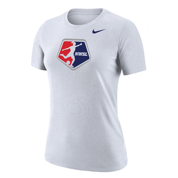 NWSL Women's Nike Logo Tee in White- Front View