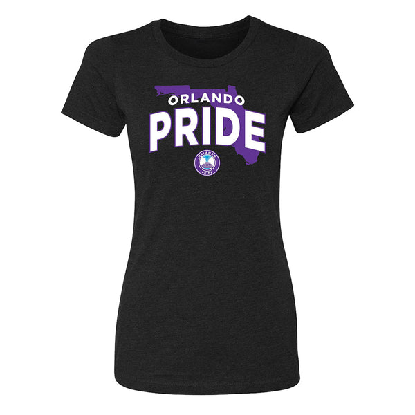 Orlando Pride Women's Outline Tee in Black - Front View