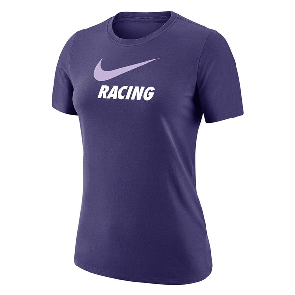 Racing Louisville Women's Swoosh Tee in Purple - Front View