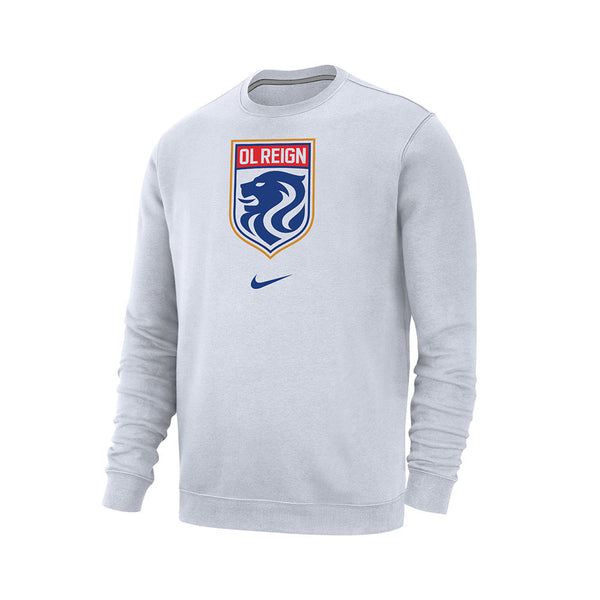 Ol Reign Nike Fleece Crew in White - Front View