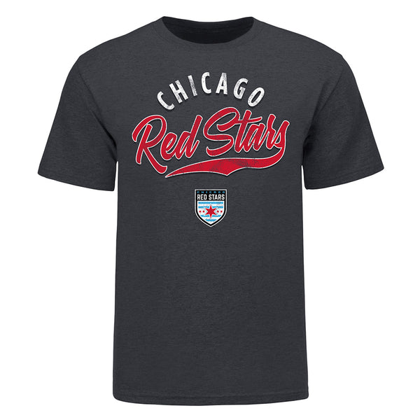 Chicago Red Stars Script Tee in Gray - Front View