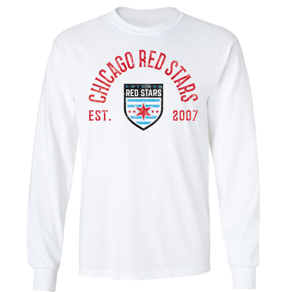 Chicago Red Stars Long Sleeve Tee in White - Front View