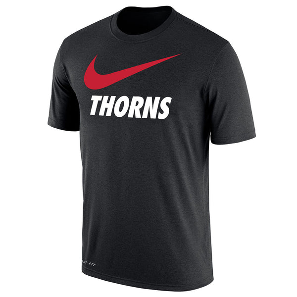 Portland Thorns Swoosh Tee in Black - Front View