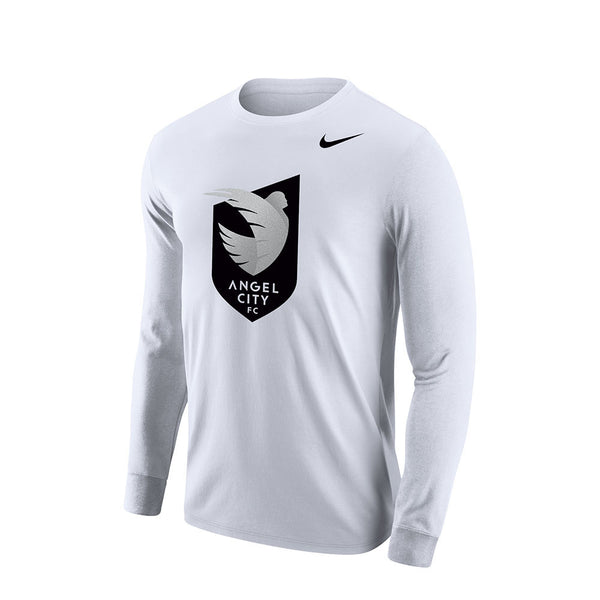 Angel City Nike Core Long Sleeve Tee in White - Front View