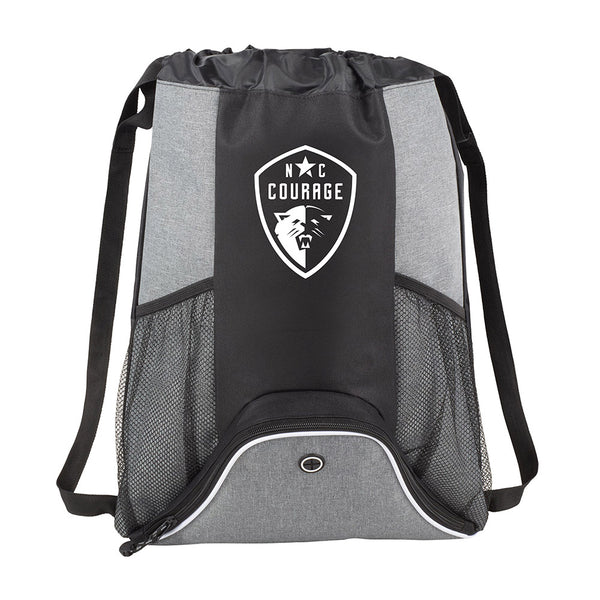 North Carolina Courage Gymsack in Gray - Front View