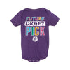 NWSL Draft Pick Onesie in Purple - Front View