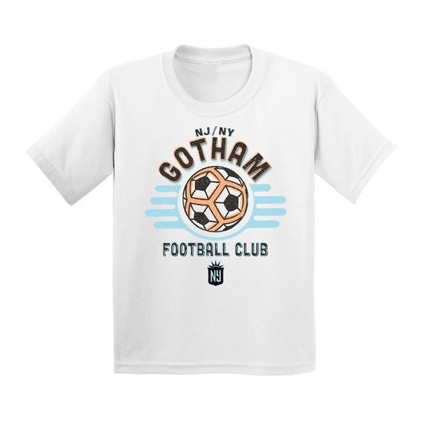 NJ/NY Gotham Youth Tee in White - Front View