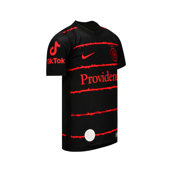 2022 Portland Thorns Nike Home Youth Jersey in Black - Side View