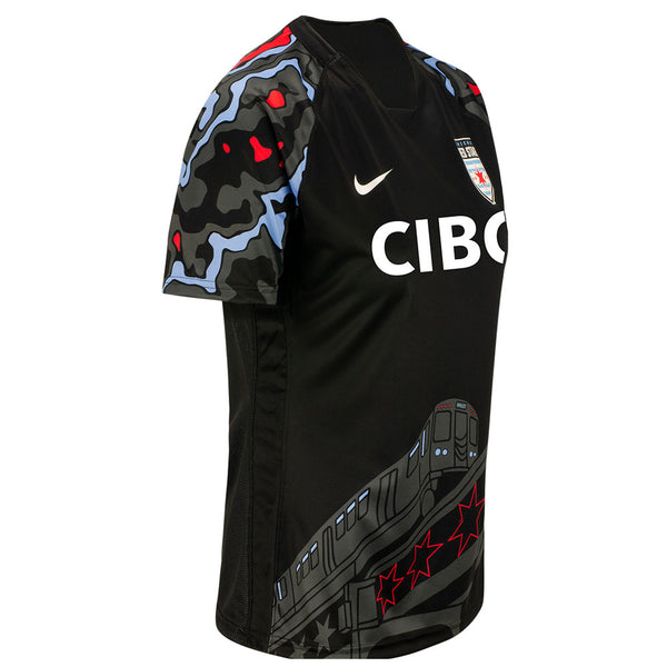 Chicago Red Stars 10th Anniversary Fitted Jersey in Black - Right Side View