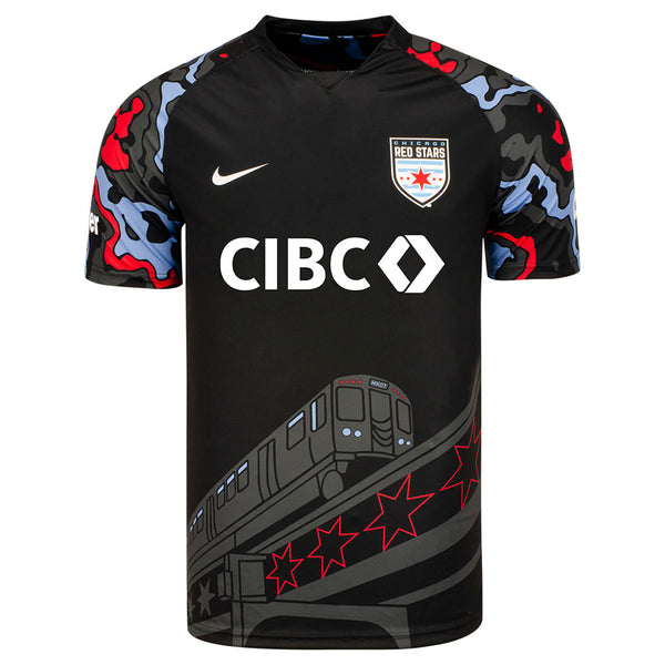 Chicago Red Stars 10th Anniversary Unisex Jersey in Black - Front View