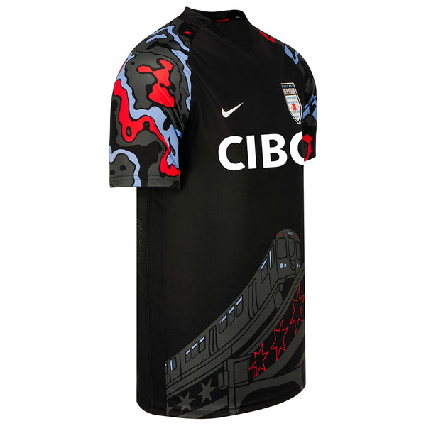 Chicago Red Stars 10th Anniversary Unisex Jersey in Black - Right Side View